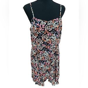 New with tags Calvin Klein black floral slip style dress, adjustable straps sz M